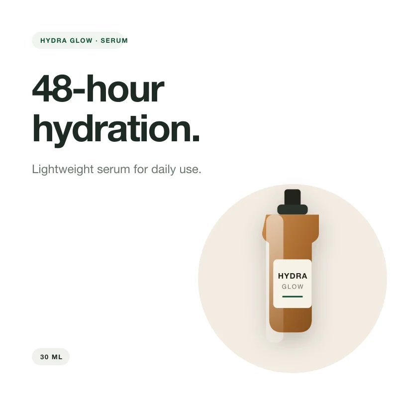 Demo product card 1 for Hydra Glow Serum · 30 ml